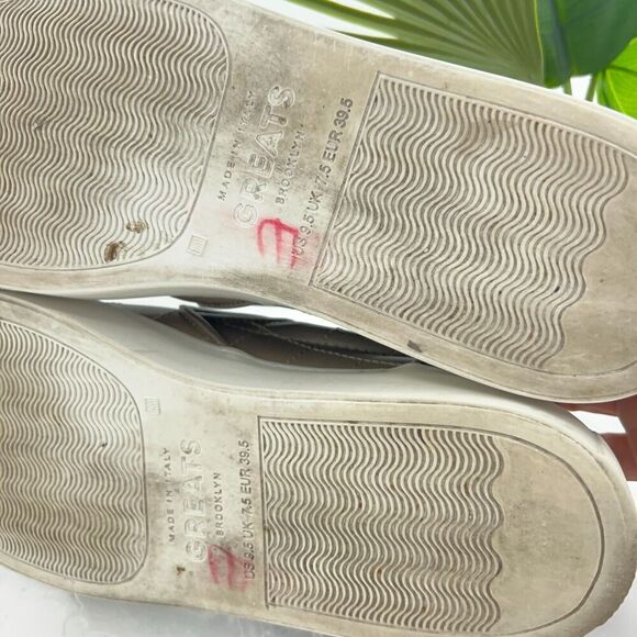 GREATS Womens Brooklyn Sneaker Size 8.5 Gray Quilted Leather Slip on Loafer Shoe - Picture 14 of 15